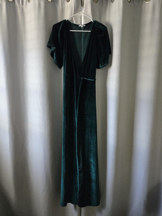 Baltic Born Dresses & Skirts - Baltic Born Emerald Green Velvet Wrap Maxi Dress